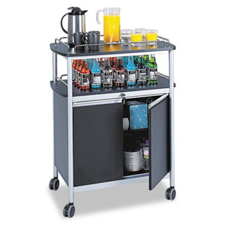 Safco® Mobile Beverage Cart, Plastic, 4 Shelves, 33.5" x 21.75" x 43", Black - Each - SAF-8964BL-EA