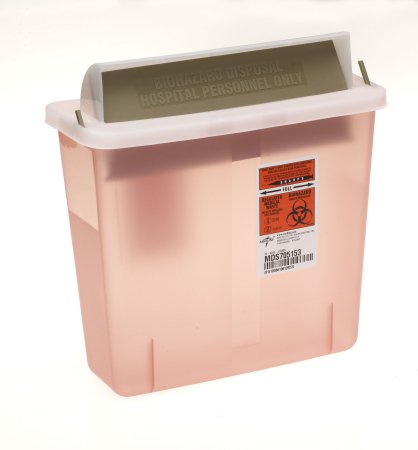 Medline Sharps Container Medline Red Base Horizontal Entry 1.25 Gallon - Case of 20 - MDS705153-CS