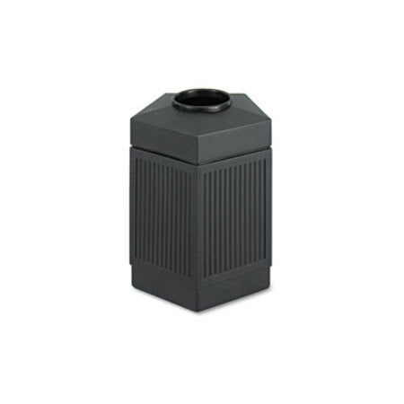 Safco® Canmeleon Indoor/Outdoor Pentagon Receptacle, 45 gal, Polyethylene, Black - Each - SAF-9486BL-EA