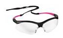 Kimberly Clark Safety Glasses Jackson Safety® Nemesis Anti-fog Coating Clear Tint Polycarbonate Lens Black / Pink Frame Over Ear Small - Case of 12 - 38478-CS