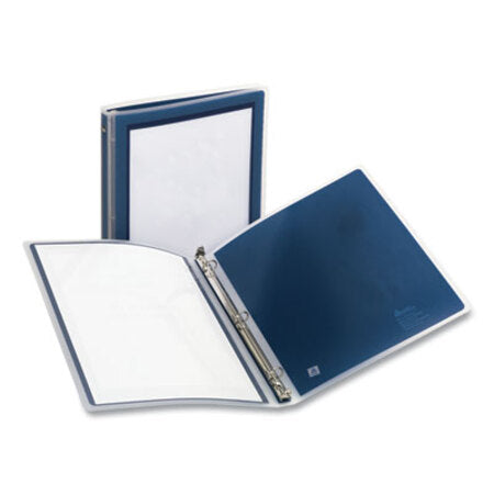 Avery® Flexi-View Binder with Round Rings, 3 Rings, 0.5" Capacity, 11 x 8.5, Navy Blue - Each - AVE-15766-EA