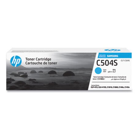 Samsung SU029A (CLT-C504S) Toner, 1,800 Page-Yield, Cyan - Pack of 1 - HEW-SU029A-PK