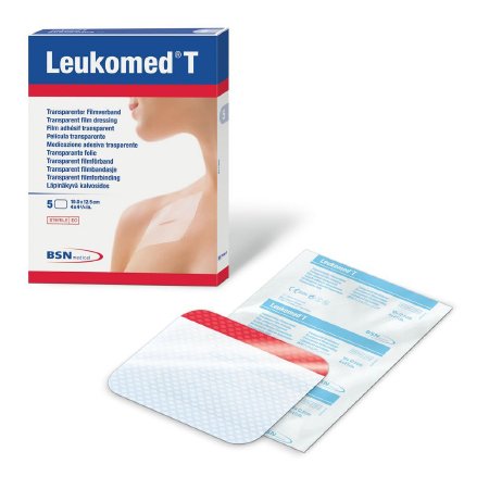 BSN Medical Transparent Film Dressing Leukomed®T 4-3/10 X 5-1/2 Inch 2 Tab Delivery Rectangle Sterile - Box of 50 - 7238102-BX