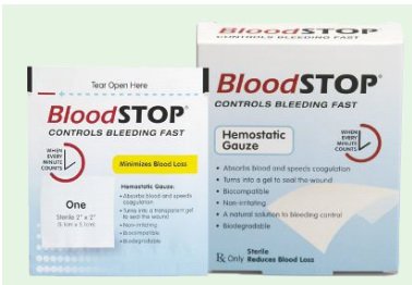 Lifescience PLUS Hemostatic Dressing BloodSTOP® 1 X 1 Inch 1 per Pack Sterile - Case of 400 - BS-09-CS