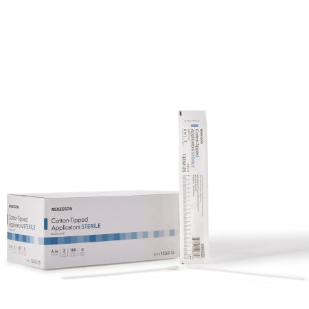 McKesson Swabstick McKesson Cotton Tip Plastic Shaft 6 Inch Sterile 2 per Pack - Pack of 1 - 13262-2S-PK