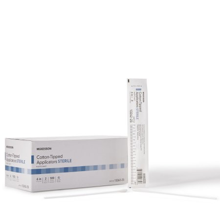McKesson Swabstick McKesson Cotton Tip Plastic Shaft 6 Inch Sterile 2 per Pack - Case of 1000 - 13262-2S-CS