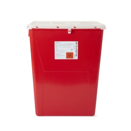 McKesson Sharps Container McKesson Prevent® Red Base 20-4/5 H X 17-3/10 W X 13 L Inch Vertical Entry 12 Gallon - Case of 8 - 2267-CS