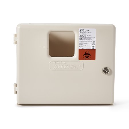 McKesson Sharps Container Cabinet / Wall Enclosure McKesson Prevent® High Impact Polystyrene Wall Mount Locking - Each - 2263-EA