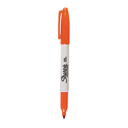 Sharpie® Fine Tip Permanent Marker, Fine Bullet Tip, Orange, Dozen - DZ/1 - SAN-30006-DZ