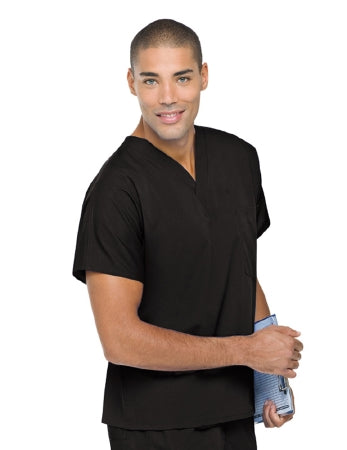 Landau Uniforms Scrub Shirt Small Black 1 Pocket Short Sleeve Unisex - Each - 71221BLACKSML-EA