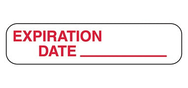 Health Care Logistics Pre-Printed Label Indeed Advisory Label White Paper Expiration Date ____ Red Quality Control Label 3/8 X 1-5/8 Inch - Pack of 1000 - 2764-PK