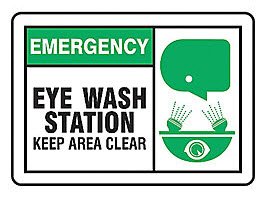 Grainger Magnetic Sign First Aid Sign Accuform® Emergency Eye Wash Station - Pack of 5 - 9RD90-PK