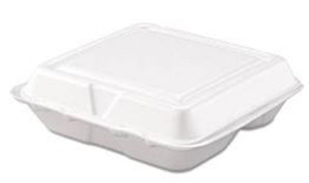 Lagasse Carryout Container Dart® White Single Use Foam 7-1/4 Inch Diameter - Case of 200 - DCC80HT3R-CS