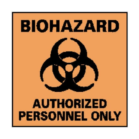 Fisher Scientific Door Sign Caution National Marker™ Biohazard Authorized Personnel Only - Each - 18999777-EA