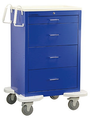 Lakeside Manufacturing Medication Cart Steel 25 X 32 X 46-1/4 Inch Blue 1 Drawer, 3 Inch / 3 Drawers, 9 Inch - Each - C-430-K-1B-EA