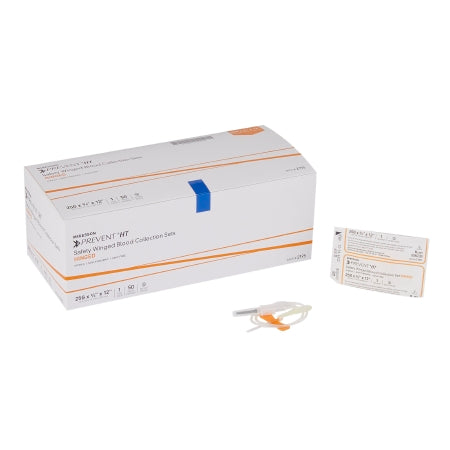 McKesson McKesson Prevent® Blood Collection Set 25 Gauge 3/4 Inch Needle Length Safety Needle 12 Inch Tubing Sterile - Case of 500 - 2195-CS