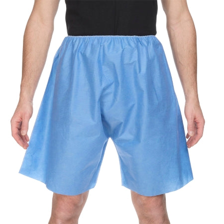 HPK Industries Exam Shorts X-Large Blue SMS Adult Disposable - Case of 50 - 7555 XL-CS
