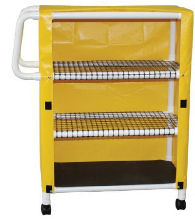 MJM International Linen Cart with Cover 3 Shelves 100 lbs. per Shelf Weight Capacity PVC 3 Inch Twin Casters - Each - 332T-3C-EA