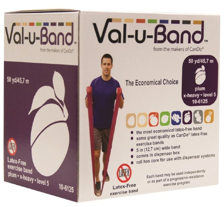 Fabrication Enterprises Exercise Resistance Band Val-u-Band® Plum 5 Inch X 50 Yard Level 5 Resistance - Each - 10-6125-EA