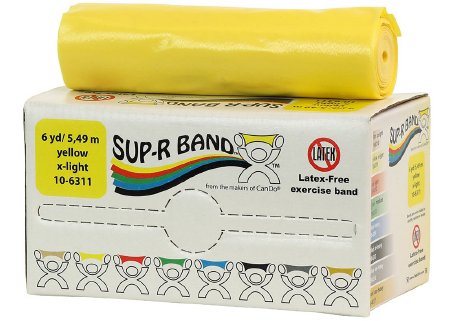 Fabrication Enterprises Exercise Resistance Band Sup-R Band® Yellow 5 Inch X 6 Yard X-Light Resistance - Each - 10-6311-EA