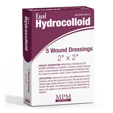 MPM Medical Hydrocolloid Dressing Excel 2 X 2 Inch Square - Case of 50 - MP00600-CS