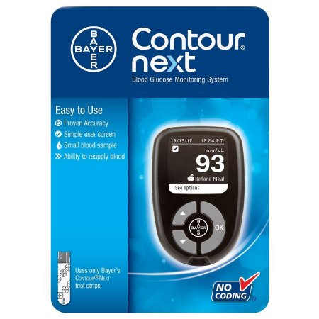Ascensia Diabetes Care Blood Glucose Meter Contour® 5 Second Results Stores up to 480 Results No Coding Required - Case of 4 - 7377-CS
