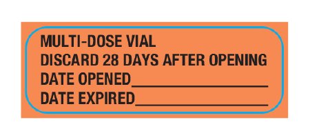 United Ad Label Pre-Printed Label UAL™ Anesthesia Label Fluorescent Red Paper Mutildose Syringe Label - Roll of 1 - UL353591V-RL