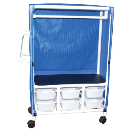 MJM International Linen / Specialty Cart with Cover 1 Shelf PVC 4 Inch Twin Casters - Each - 345-1C-6T-EA