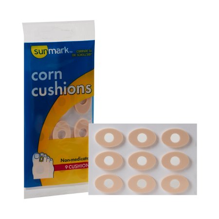 McKesson Corn Cushion Sunmark® One Size Fits Most Adhesive Backing Toe - Pack of 9 - 01093903533-PK