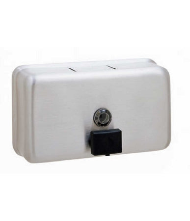 Lagasse Soap Dispenser Bobrick Satin Finish Stainless Steel Push Button 40 oz. Wall Mount - Each - BOB2112-EA