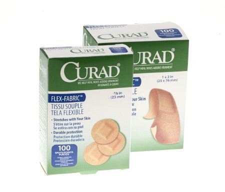 Medline Adhesive Spot Bandage Curad® Flex-Fabric 7/8 Inch Fabric Round Tan Sterile - Box of 1 - NON25502-BX