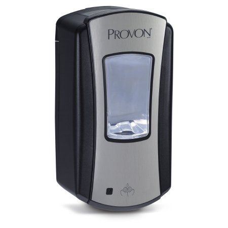 GOJO Soap Dispenser PROVON® LTX-12™ Brushed Chrome / Black Plastic Touch Free 1200 mL Wall Mount - Case of 4 - 1972-04-CS