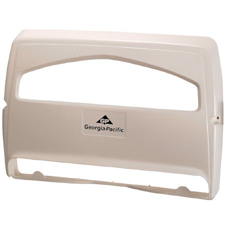 Georgia Pacific Toilet Seat Cover Dispenser Safe-T-Gard™ White Plastic Manual Pull Wall Mount - Case of 10 - 57710-CS