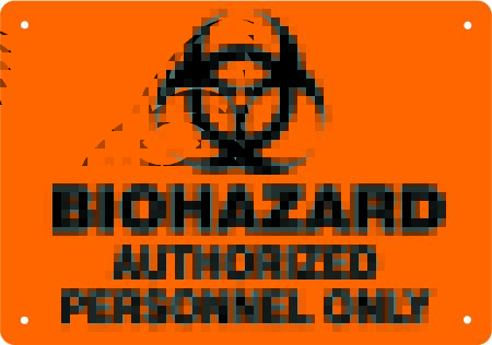 Medical Safety Systems Door Sign Caution Biohazard - Each - 815-07050823-EA