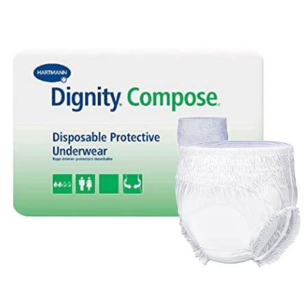 Hartmann Unisex Adult Absorbent Underwear Dignity® Compose® Pull On with Tear Away Seams 2X-Large Disposable Heavy Absorbency - Bag of 12 - 55790-BG