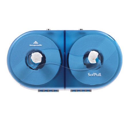 Georgia Pacific Toilet Tissue Dispenser SofPull® Splash Blue Polycarbonate Center Pull 2 Rolls Wall Mount - Each - 56508-EA