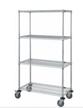 Medline Mobile Shelving 4 Shelves 24 X 60 X 69 Inch Silver - Each - MDRQ2460C46-EA