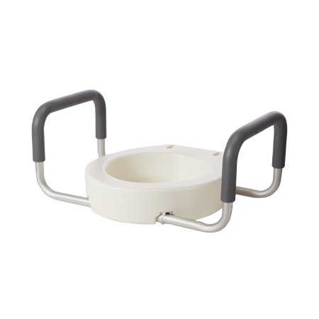 Drive Medical Raised Toilet Seat with Arms drive™ 3-1/2 Inch Height White 300 lbs. Weight Capacity - Each - 12402-EA