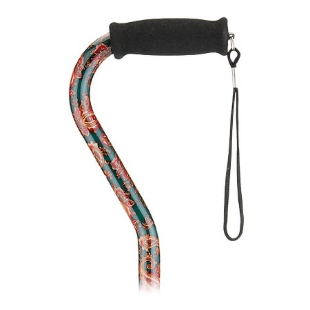 Nova Ortho-Med Offset Cane Nova Aluminum 30 to 39 Inch Height Green Paisley Print - Case of 2 - 1070GP-CS