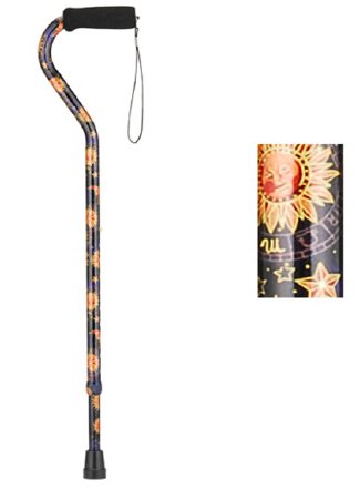 Nova Ortho-Med Offset Cane Nova Aluminum 30 to 39 Inch Height Celestial Print - Case of 2 - 2091-CS