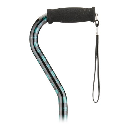 Nova Ortho-Med Offset Cane Nova Aluminum 30 to 39 Inch Height Green Plaid Print - Case of 2 - 1070BP-CS