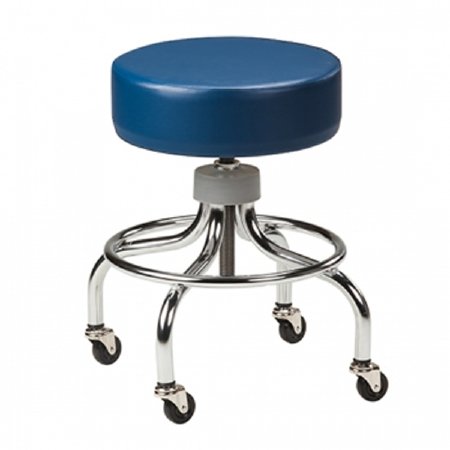 Clinton Industries Base Stool Chrome Series Backless Screw Adjustment 4 Casters Burgundy - Each - 2102-3BG-EA