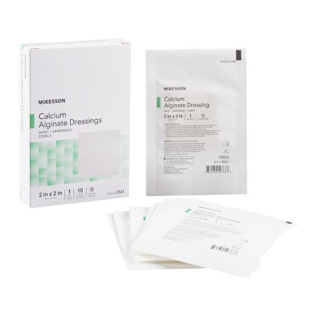 McKesson Alginate Dressing McKesson 2 X 2 Inch Square - Box of 10 - 3561-BX