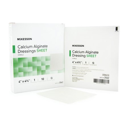 McKesson Alginate Dressing McKesson 4 X 4-3/4 Inch Rectangle - Box of 10 - 3562-BX