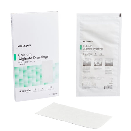 McKesson Alginate Dressing McKesson 4 X 8 Inch Rectangle - Each - 3563-EA