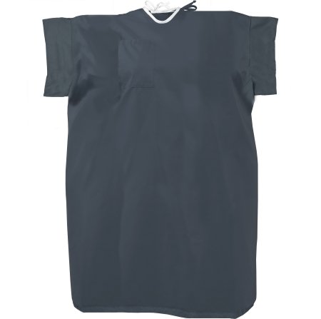 Standard Textile Patient Exam Gown DermaTherapy® Large Navy Blue Reusable - DZ/12 - 749D6425-DZ