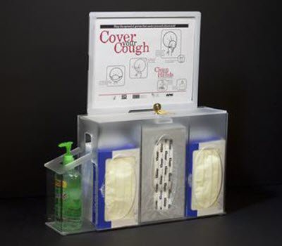 Dynamic Diagnostics Hygiene Dispensing Station Dynamic Diagnostics Wall Mount Clear Acrylic - Each - 4000-32-EA