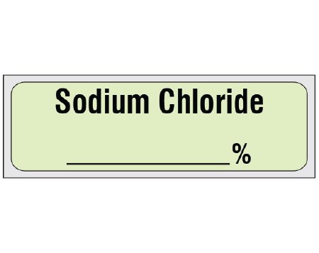 Shamrock Scientific Drug Label Shamrock Anesthesia Label Sodium Chloride____% Lime 1/2 X 1 Inch - Roll of 500 - SA-46-PRE-RL