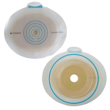 Coloplast Ostomy Barrier SenSura® Mio Click Precut, Extended Wear Elastic Adhesive 60 mm Flange Blue Code System 1-9/16 Inch Opening - Box of 5 - 10523-BX