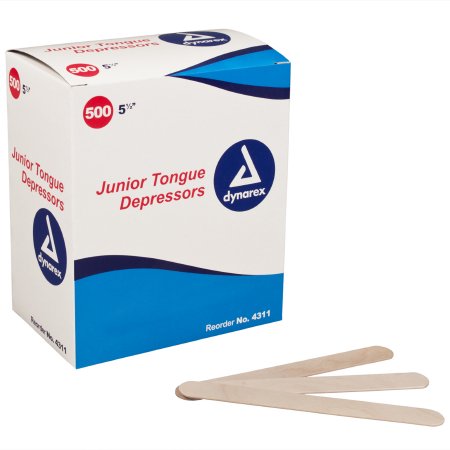 Dynarex Tongue Depressor dynarex® 5-1/2 Inch Length Wood - Case of 5000 - 4311-CS